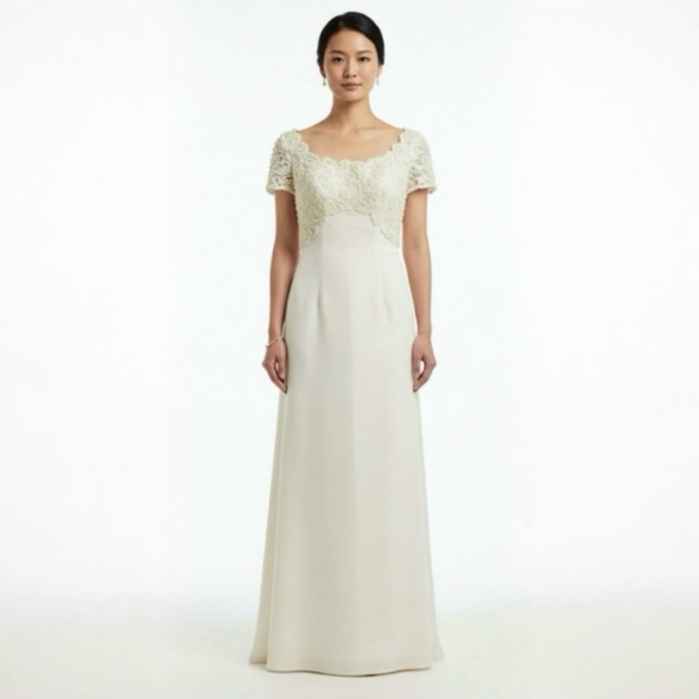 Elegant White Lace Wedding Dress by Amy Lee Hilton Bridal Size 4 - Picture 2 of 15